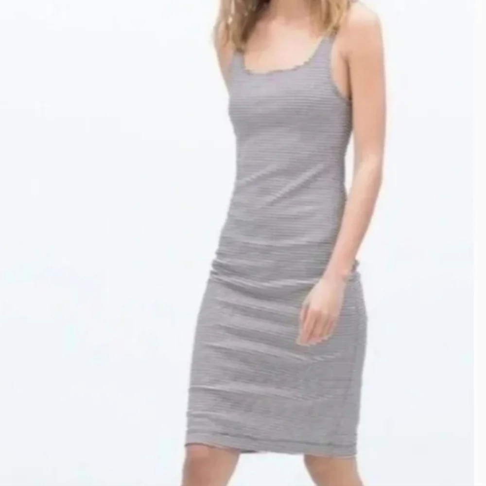 NEW ZARA blue stripe bodycon tank dress